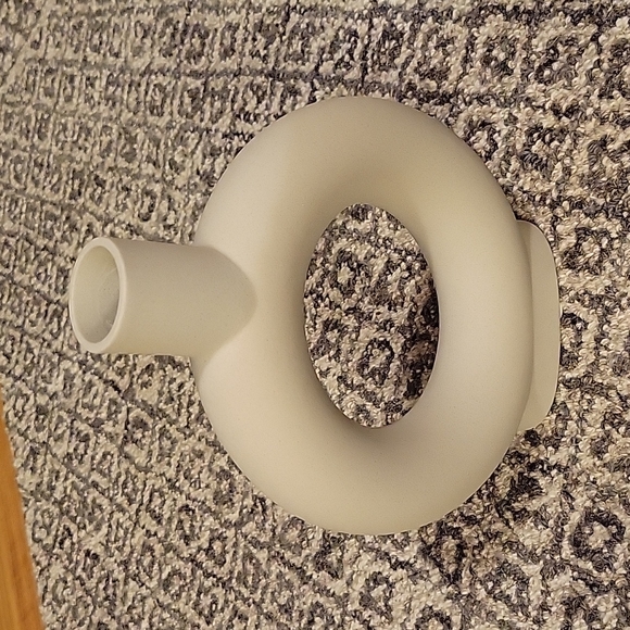 Handmade Raw Stoneware Ceramic Circle Vase - Picture 3 of 5